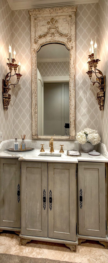French Country Powder Room French Country Powder Room